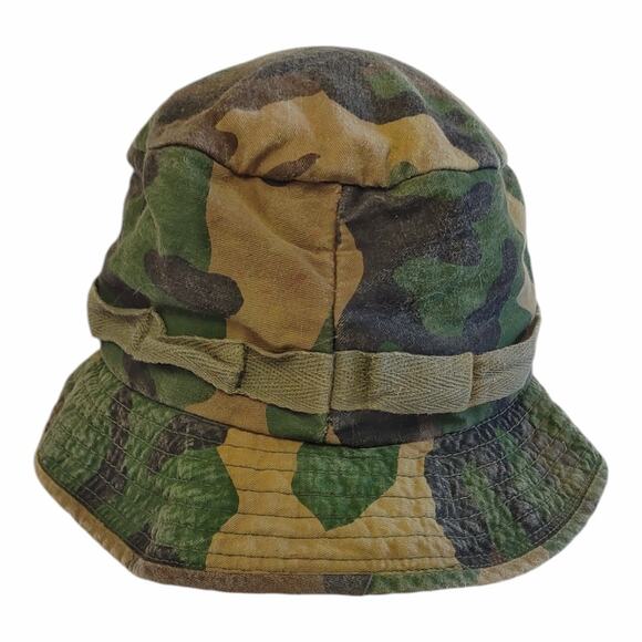 Vintage Camouflage Fishing Hunting Hat Cotton Adjustable Unisex Outdoors Costume - Picture 7 of 8